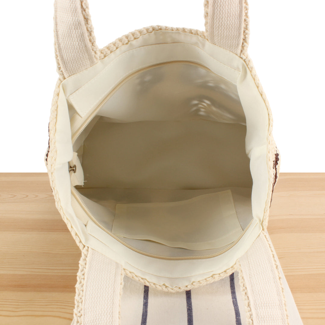 Hand-knotted shopping bag with floral design Kalsten