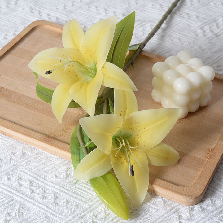 Realistic Artificial Lily Flower Stem Decoration