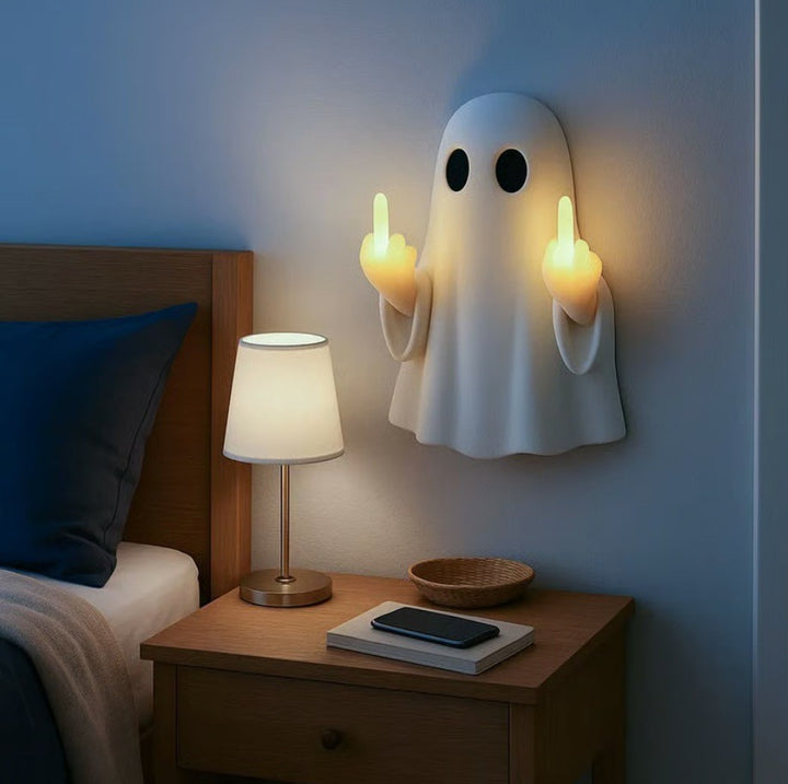 Whimsical Ghost and Bat Decorative Figurine Kalsten