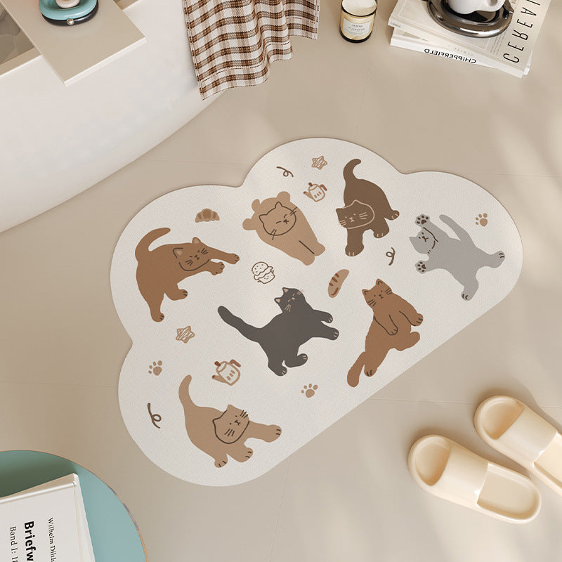 Cat-Themed Bathroom Mat