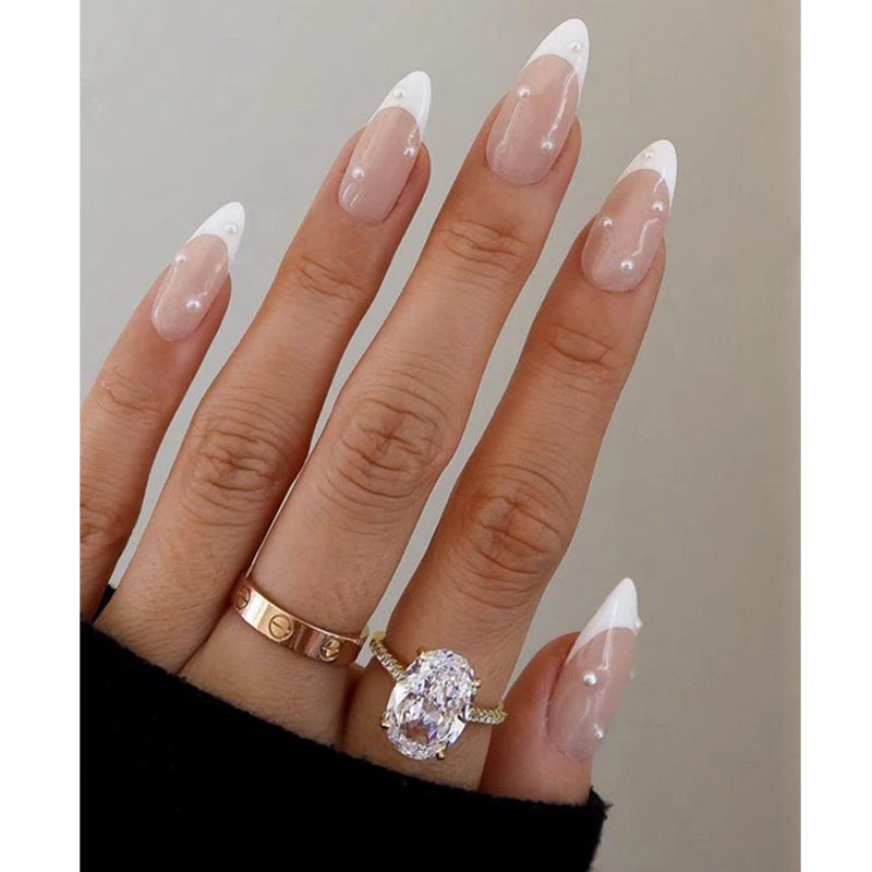 Elegant French Tip Stiletto Press-On Nails Kalsten