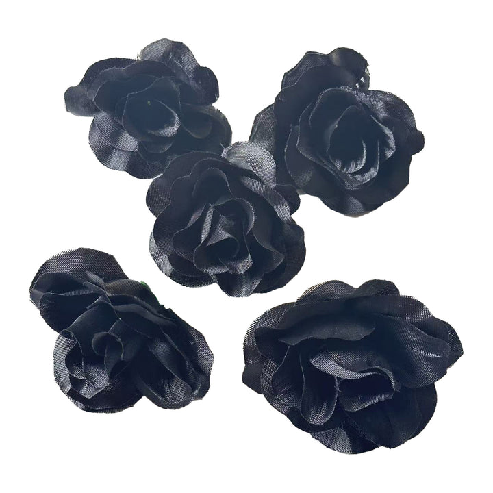Set of delicate fabric rose hair clips for bridal and festive hairstyles