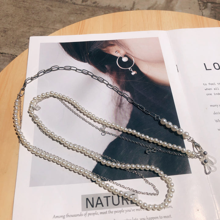 Elegant Pearl Accented Eyewear Chain Kalsten