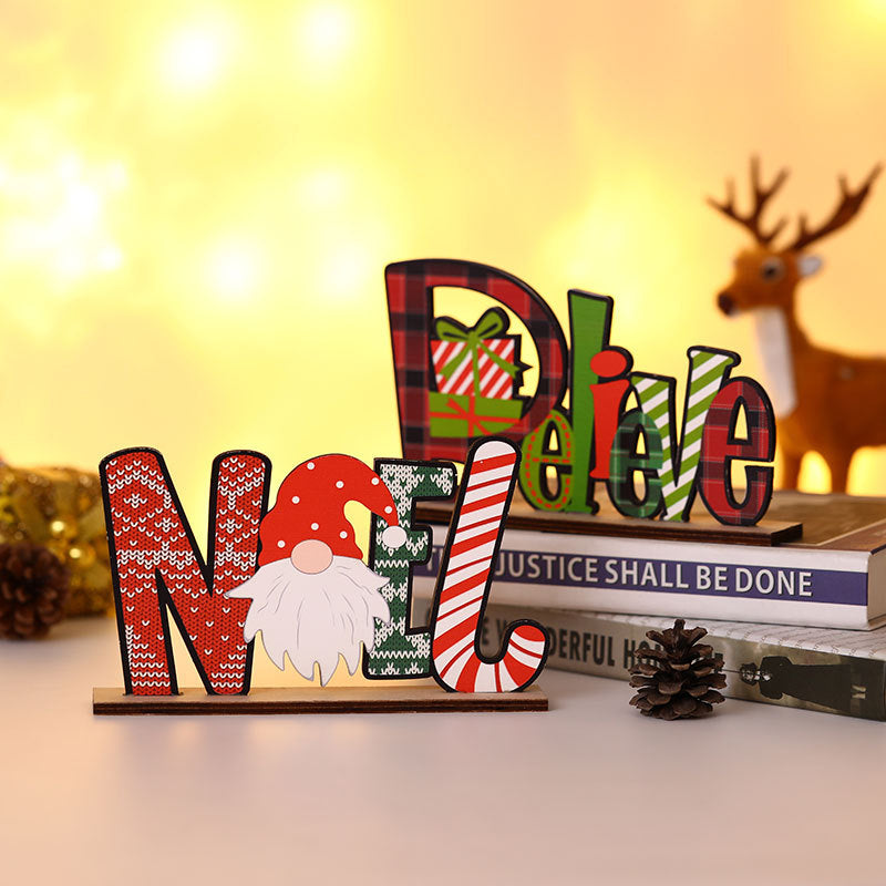 Decorative Christmas Table Block Sign Kalsten