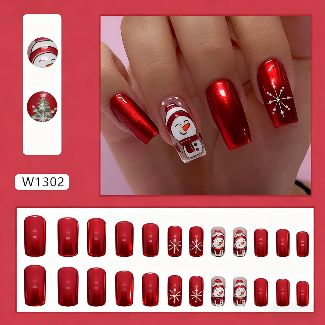 Festive artificial nails with snowman design Kalsten