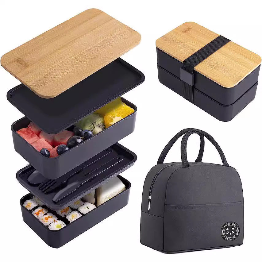 Eco-Friendly Double-Layered Bento Lunch Box