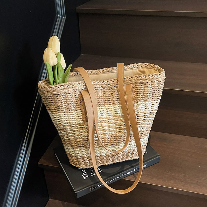 Comfortable beach bag with leather handles Kalsten