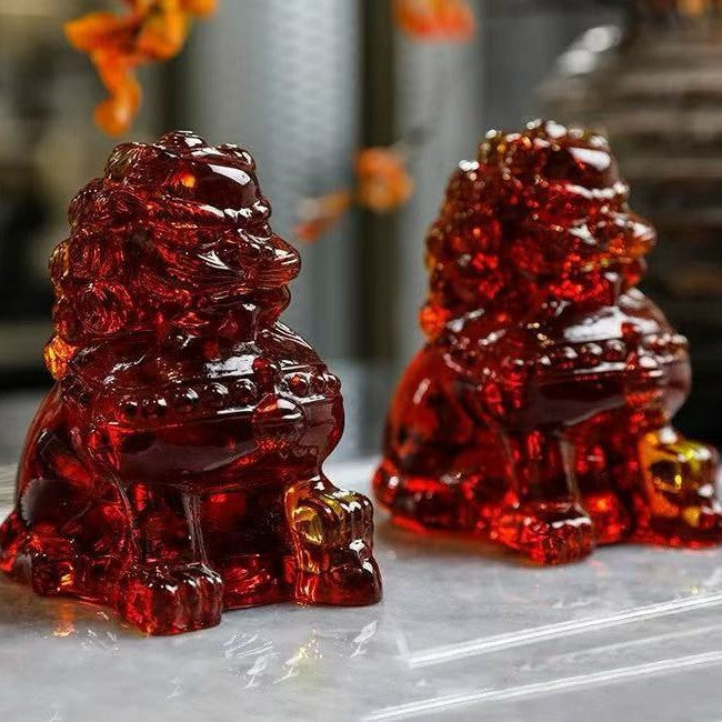 Decorative Glass Lion Figurines