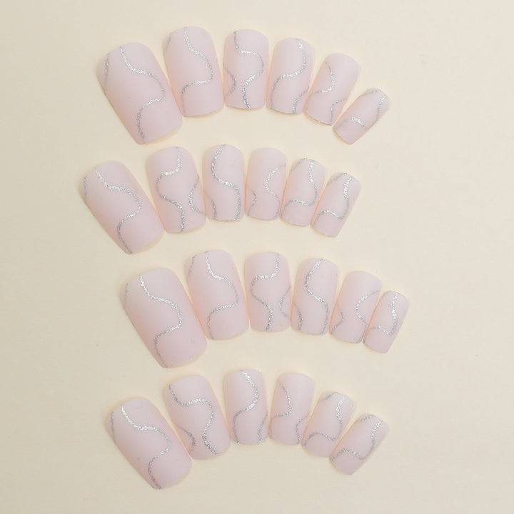 Nail art set with elegant glitter contour design Kalsten