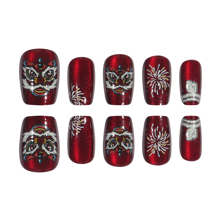 Artistic Holiday-Themed Press-On Nail Design Kalsten