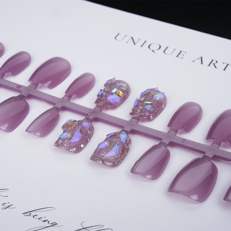 Premium Press-On Nail Set with Glossy and Glitter Accents Kalsten
