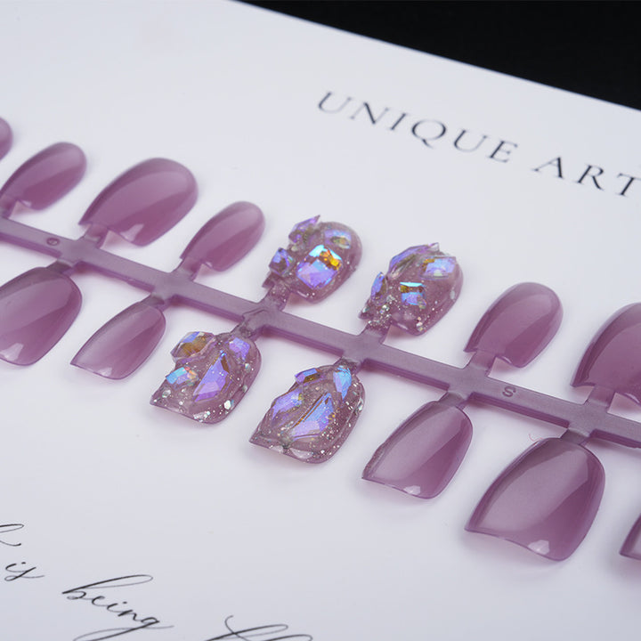 Premium Press-On Nail Set with Glossy and Glitter Accents Kalsten