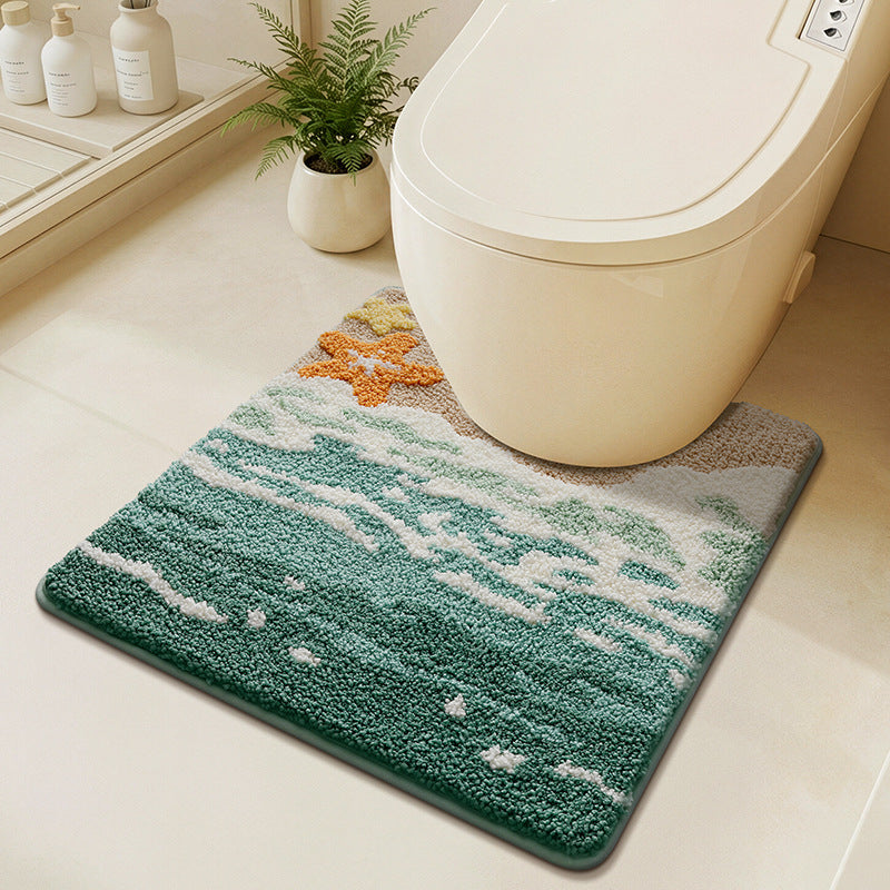 Ocean Wave Design Bath Mat Kalsten