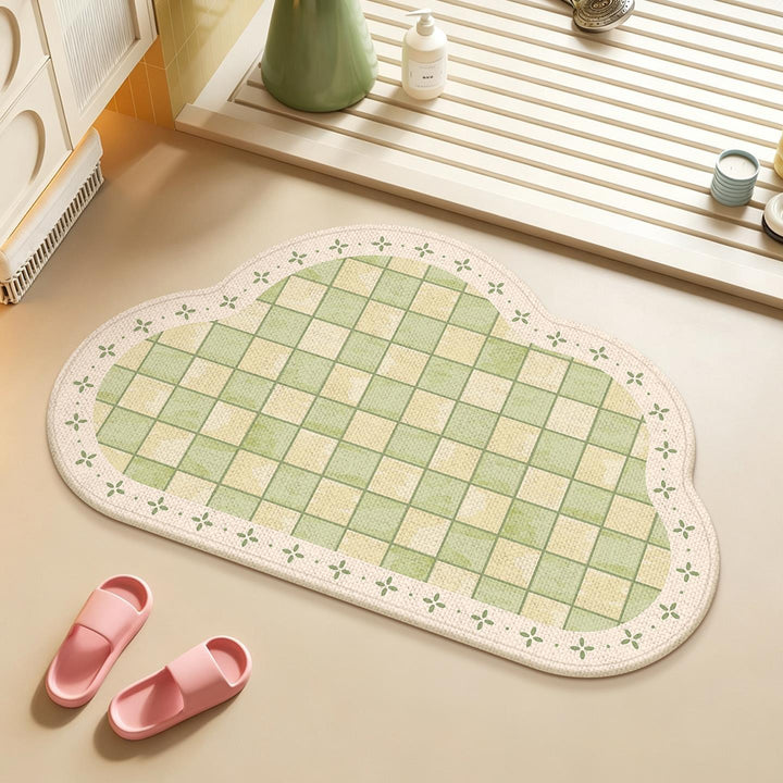 Absorbent Floral Embossed Bath Mat Kalsten