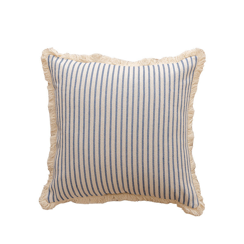 Striped Fringe Decorative Pillow