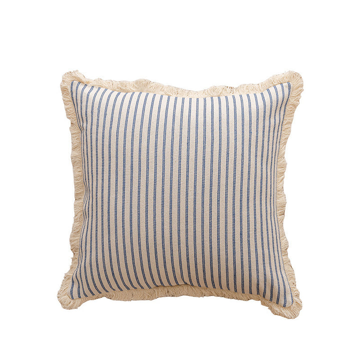 Striped Fringe Decorative Pillow
