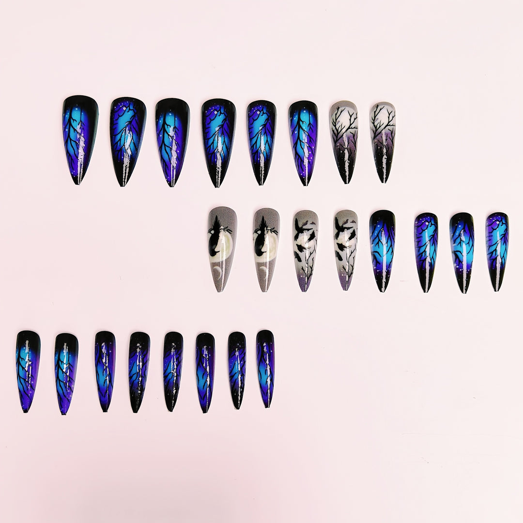 Creative Art Nails in Mystical Night Design Kalsten
