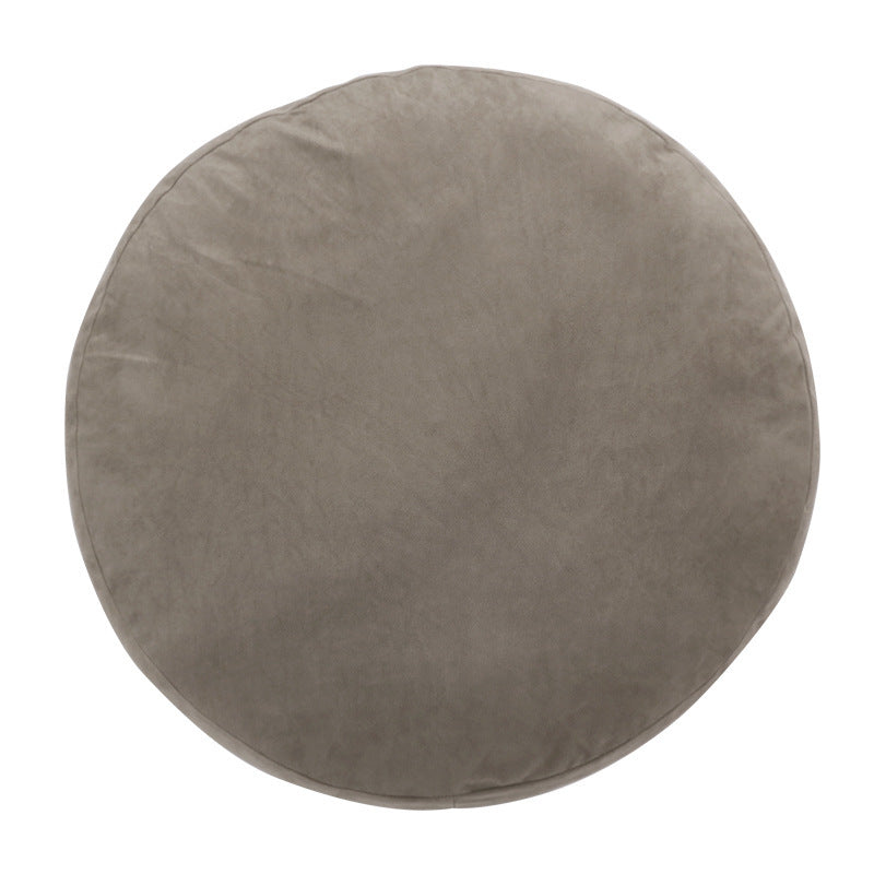 Round seat pouf with soft velvet cover, removable zipper, and shape-stable filling Kalsten