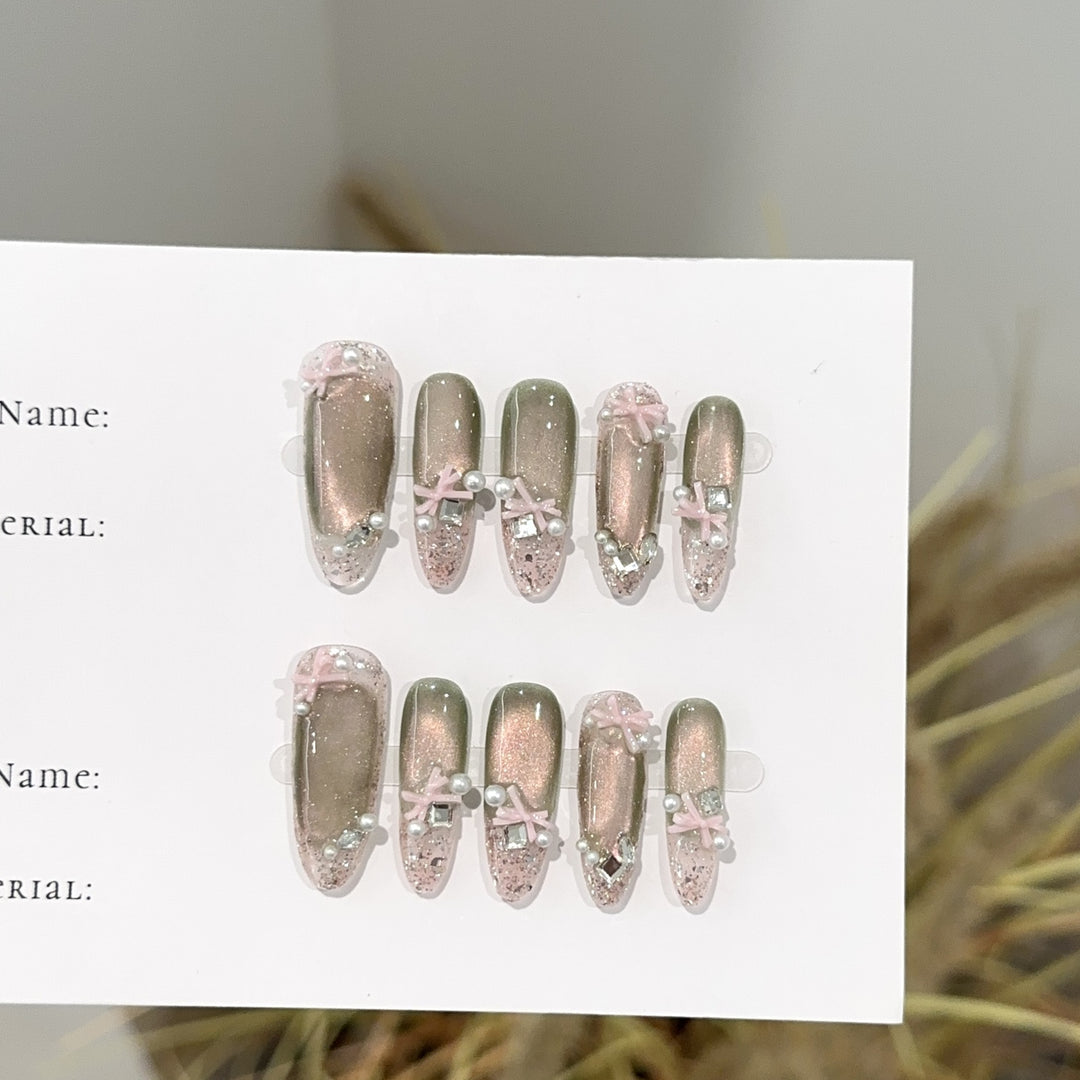 Decorative Glitter Press-On Nail Set