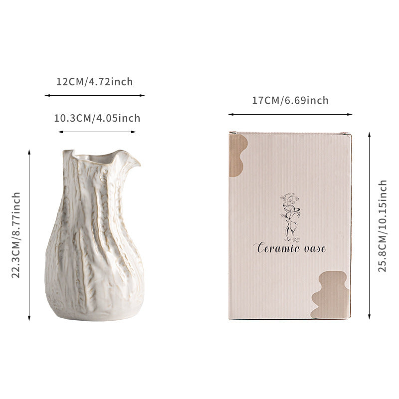 Handcrafted Textured Ceramic Decorative Vase