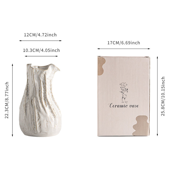 Handcrafted Textured Ceramic Decorative Vase