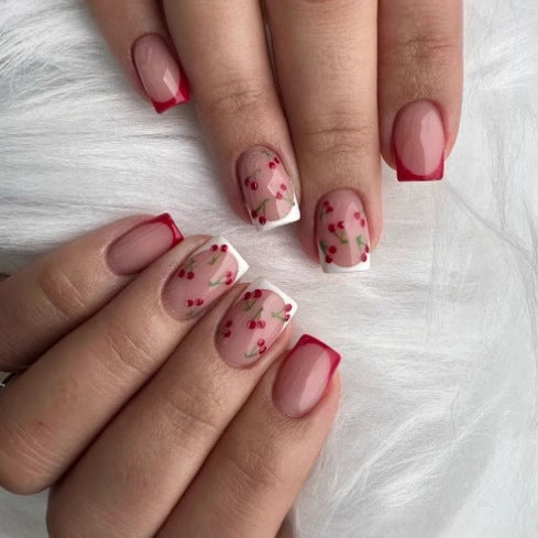 Floral French Tip Nail Art Kalsten 1789914984