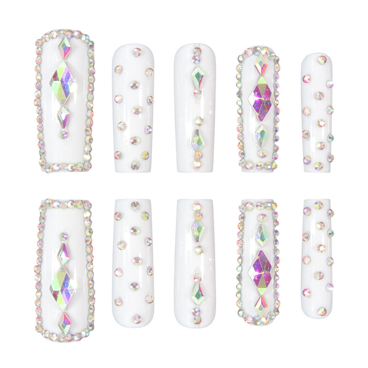 Glamorous Rhinestone-Adorned Stiletto Press-On Nails Kalsten