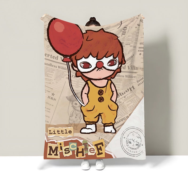 Cartoon-Themed Decorative Blanket