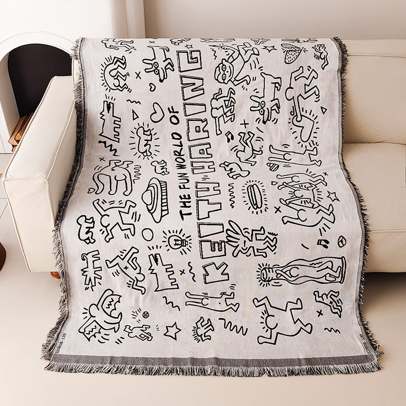 Artistic Cat-Themed Throw Blanket