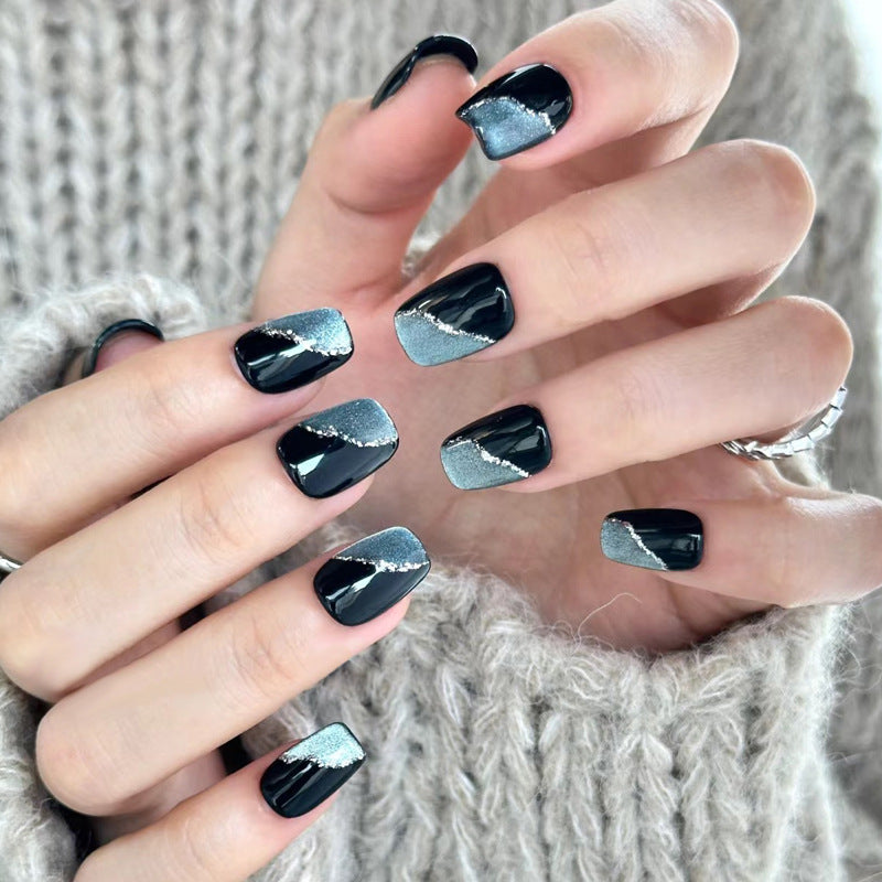 Artistic Metallic Accent Nail Design Kalsten