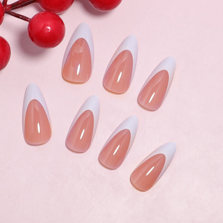 Elegant Stiletto Press-On Nails with Elegant French Tip Design Kalsten