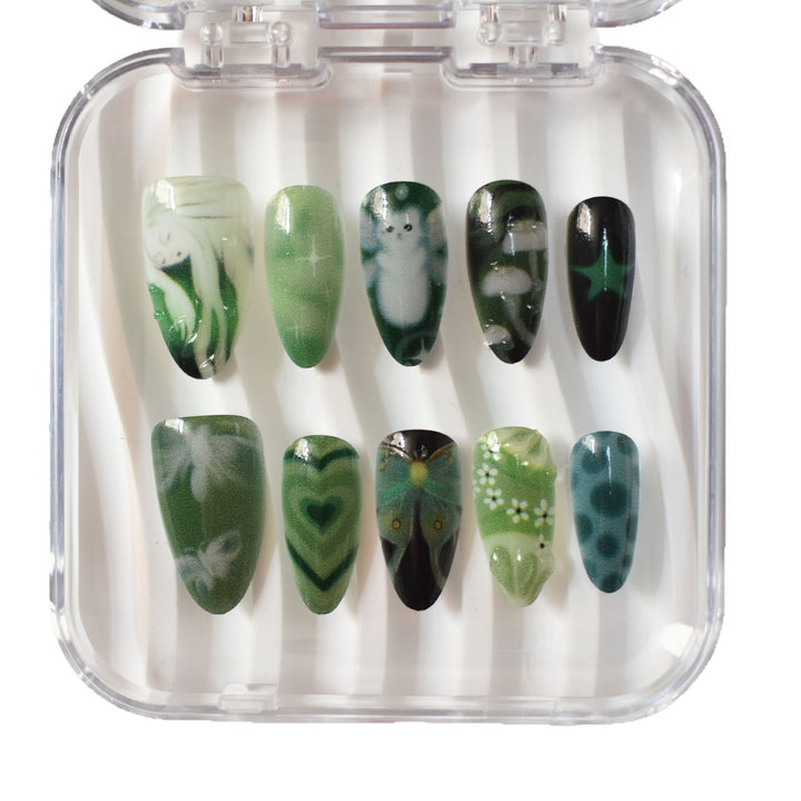 Artistic 3D Sea-Inspired Press-On Nail Art Kalsten