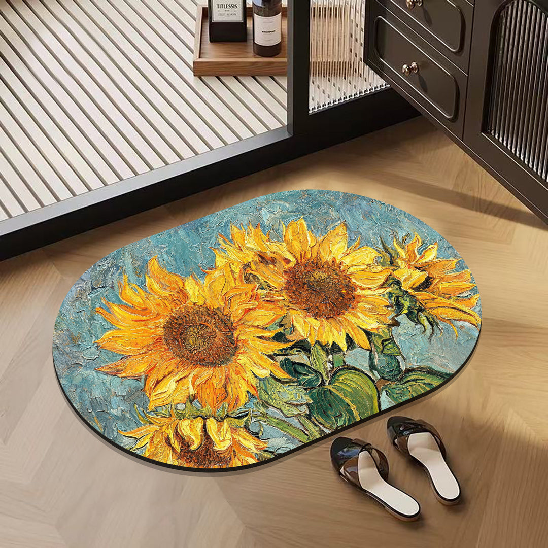 Artistic Floral Design Mat