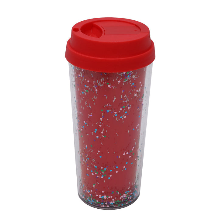 Ladies Glitter Drinking Cup with Leak-Proof Lid and Ergonomic Handle Kalsten