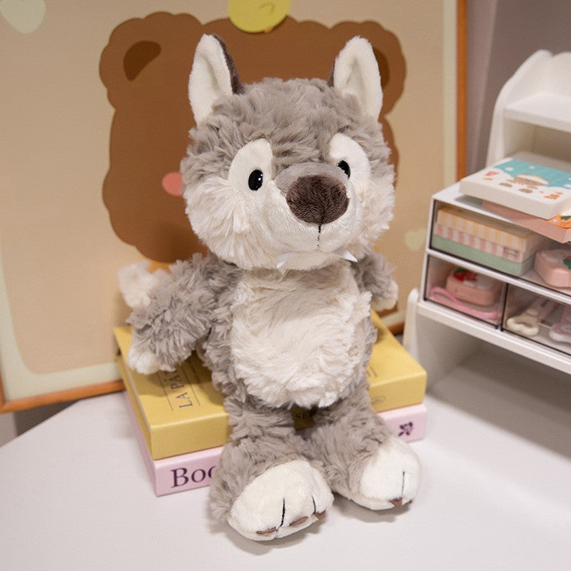Plush Raccoon Soft Fur Sitting Stuffed Animal with Embroidered Face and Fluffy Tail Kalsten