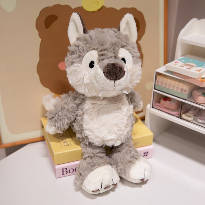 Plush Raccoon Soft Fur Sitting Stuffed Animal with Embroidered Face and Fluffy Tail Kalsten