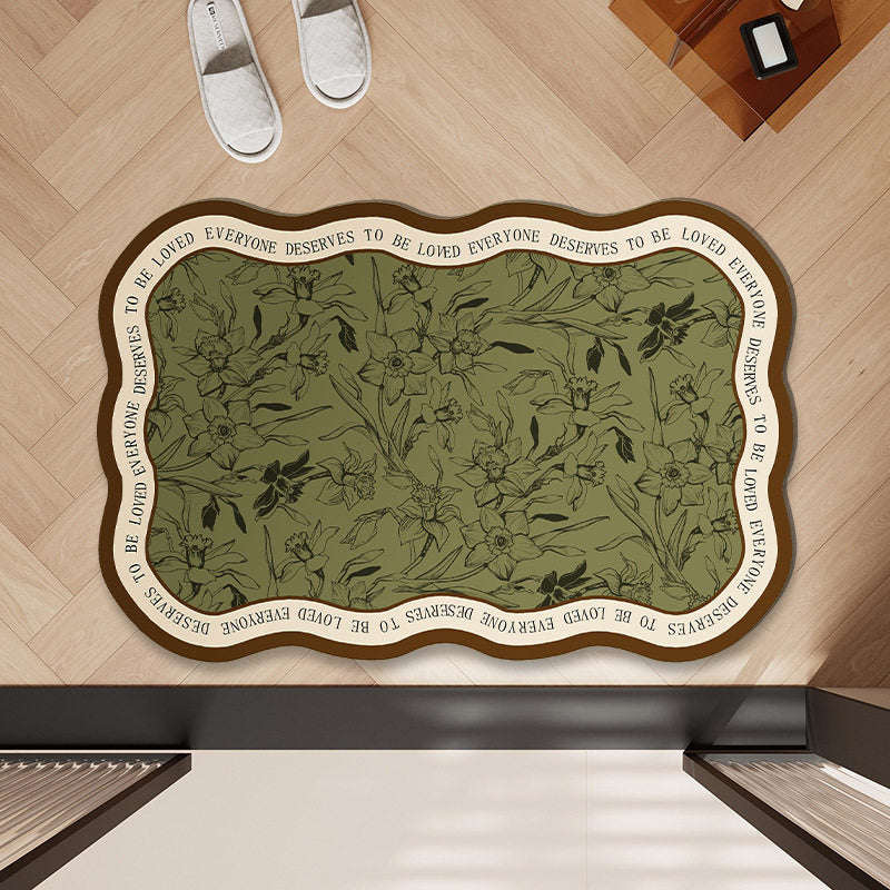 Floral Pattern Bath Mat