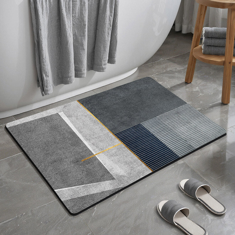 Textured Geometric Bath Mat Kalsten