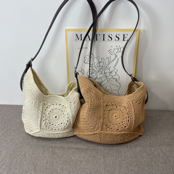 Hand-knotted handbag with leather details Kalsten