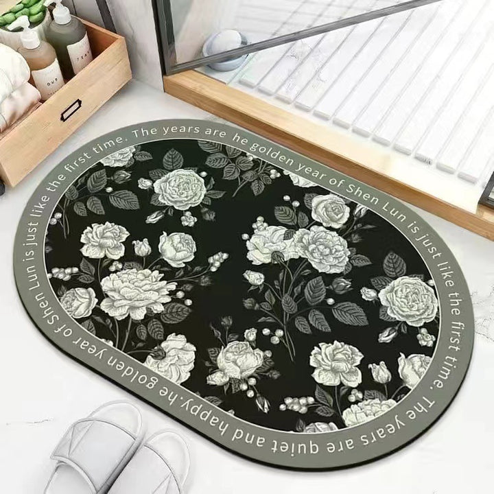 Leaf Patterned Bath Mat Kalsten