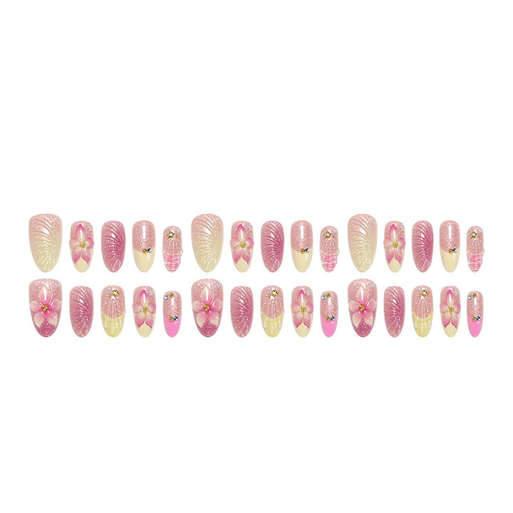 Artificial nail set with floral 3D decorations Kalsten