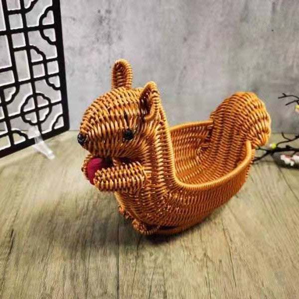 Decorative Woven Dog-Shaped Storage Basket Kalsten