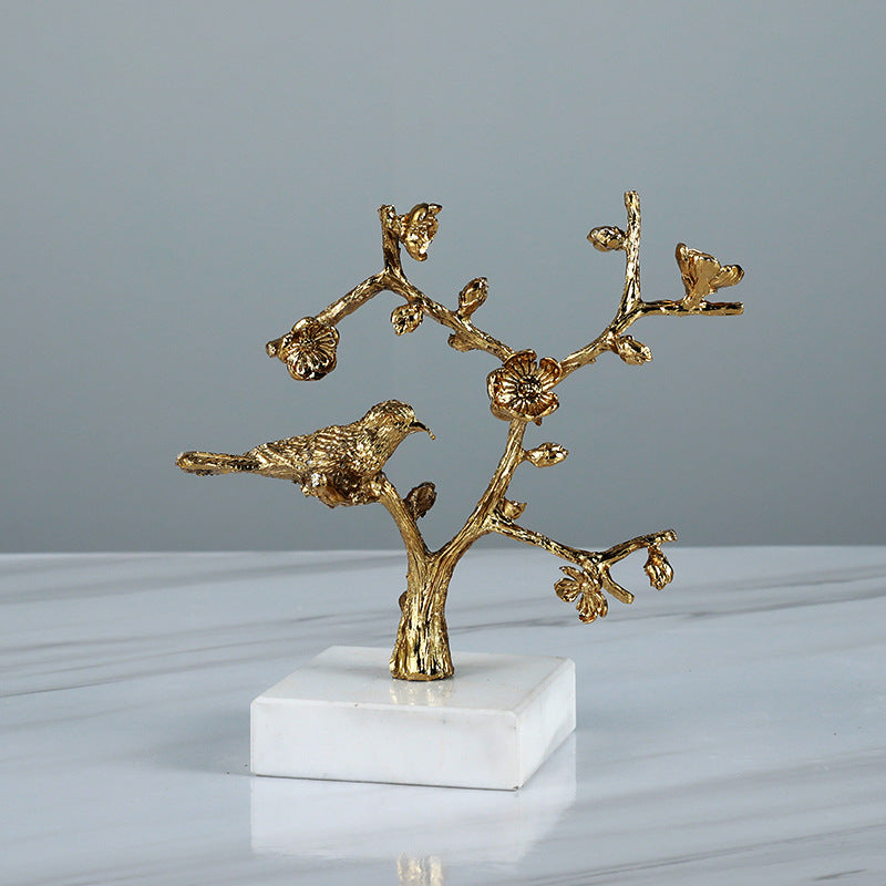 Ornate Bird and Blossom Sculpture