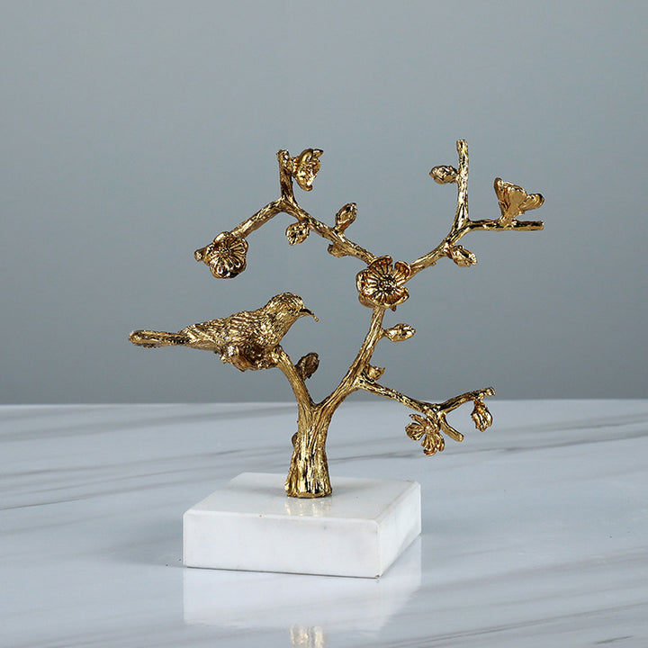 Ornate Bird and Blossom Sculpture