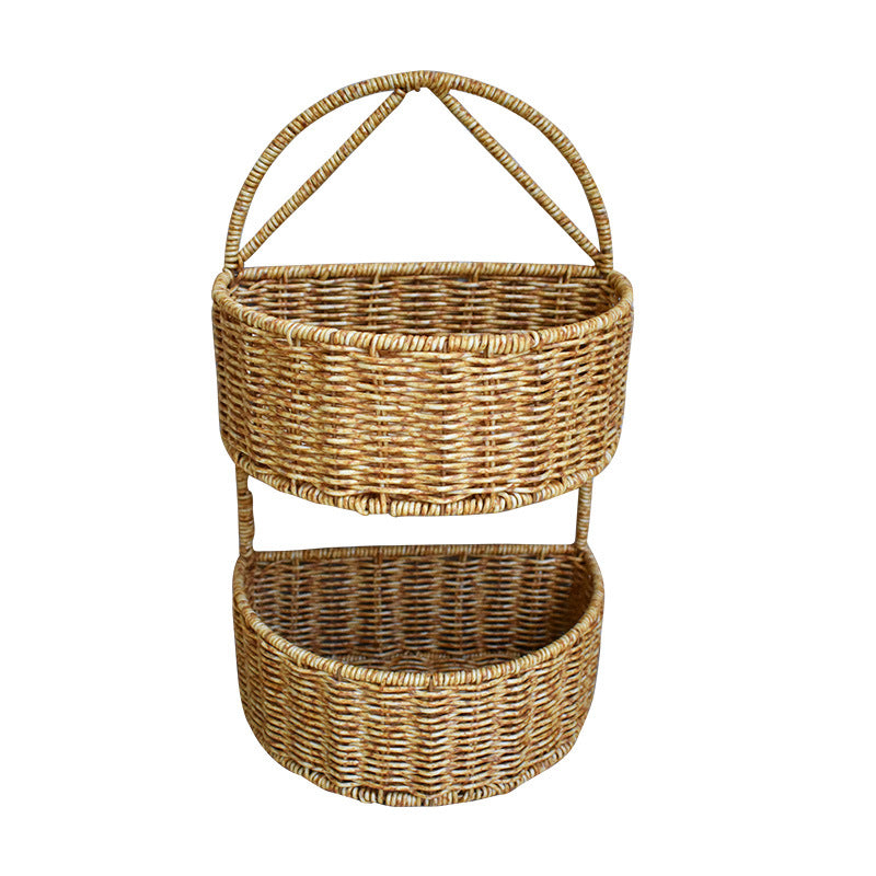 Multi-Tiered Woven Wall Hanging Storage Basket Kalsten