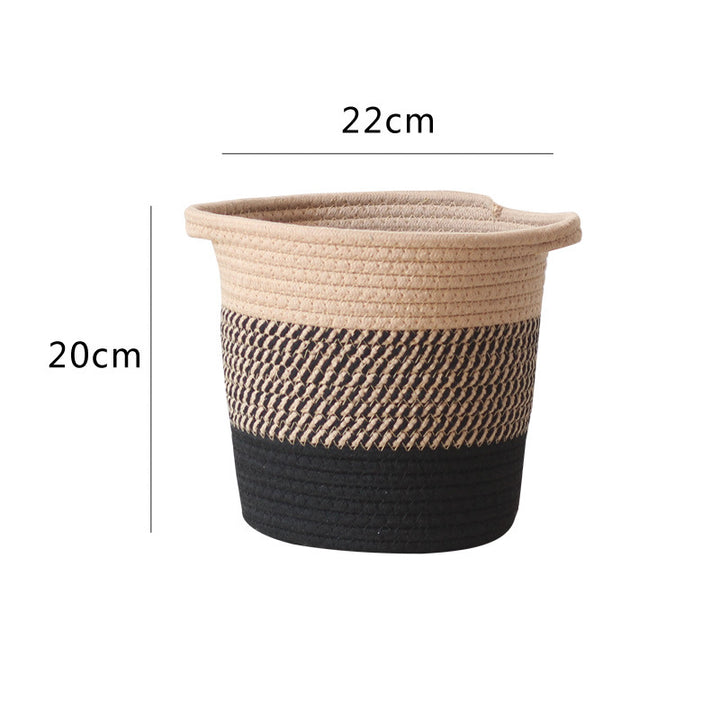 Modern storage basket with gray knit pattern Kalsten