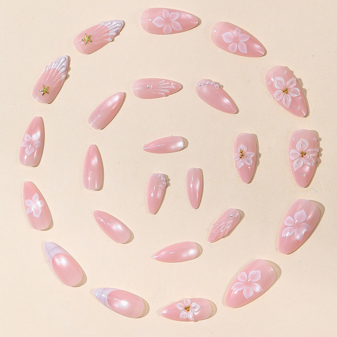 Artistic 3D Floral Nail Art Extensions Kalsten