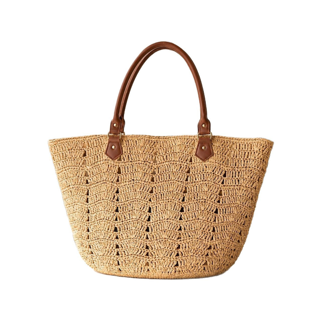 Beach chair bag with braided design and comfortable leather handles Kalsten