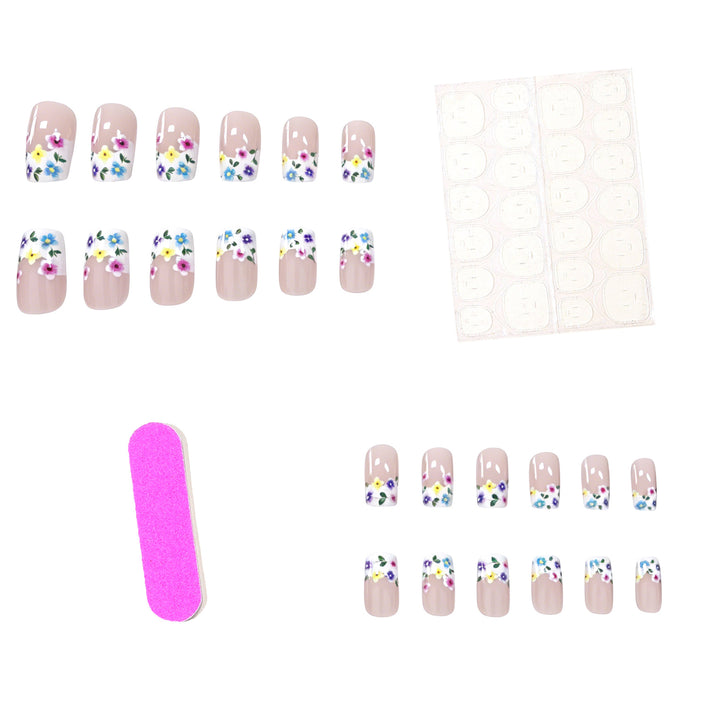 Floral Themed Press-On Nail Enhancements Kalsten