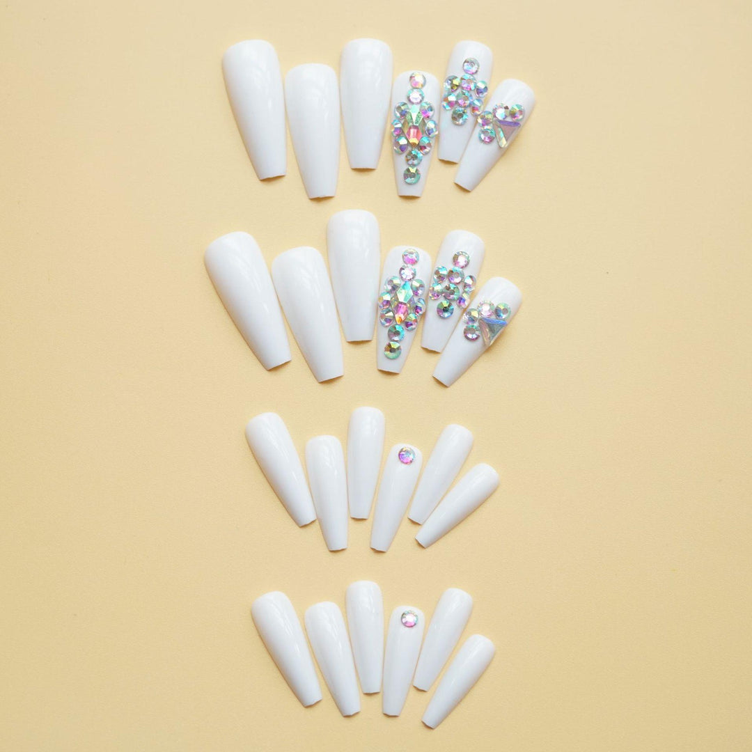Long Stiletto Press-On Nails with Rhinestone Accents Kalsten